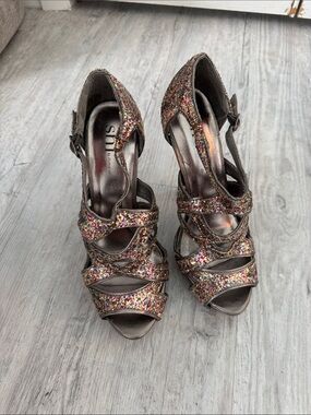 Shi by JOURNEYS Multi-Color Glitter Strappy Heels